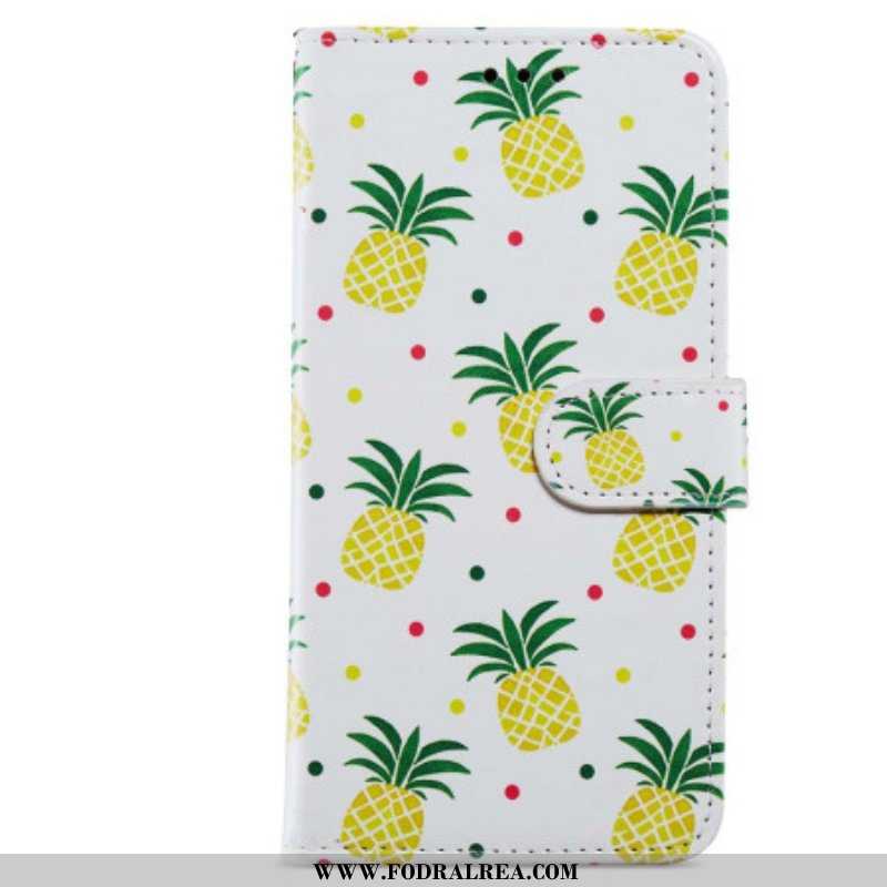 Folio-fodral Moto G73 5G Med Kedjar Strappy Ananas