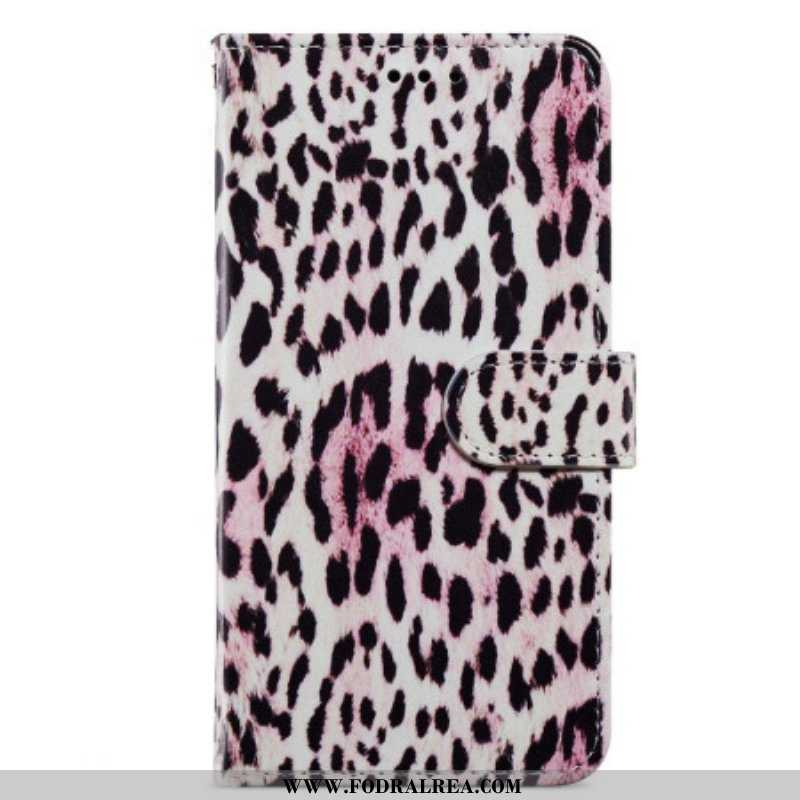 Folio-fodral Moto G73 5G Med Kedjar Strappy Leopard Style