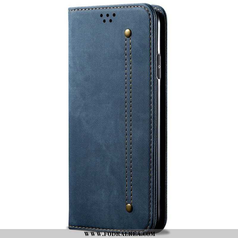 Folio-fodral OnePlus Nord 2T 5G Läderfodral Denim Tyg