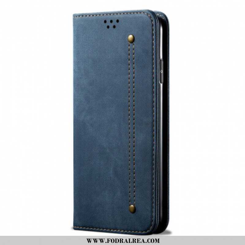 Folio-fodral Oppo Reno 6 5G Läderfodral Denim Tyg