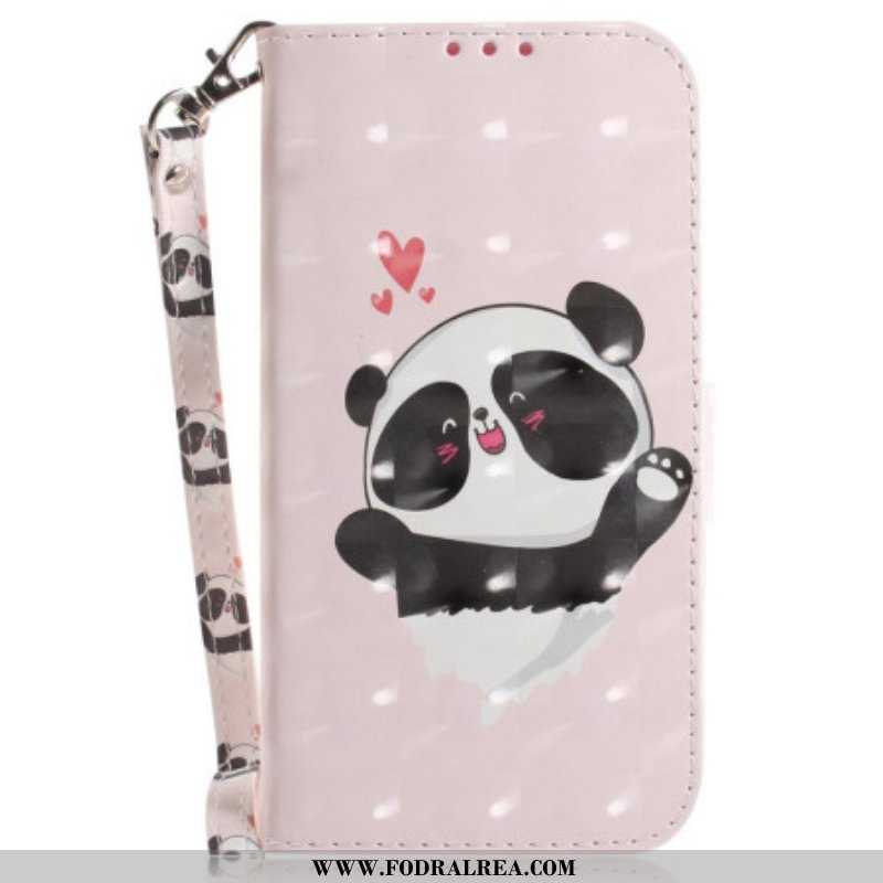 Folio-fodral Oppo Reno 8 Panda Love Med Snodd