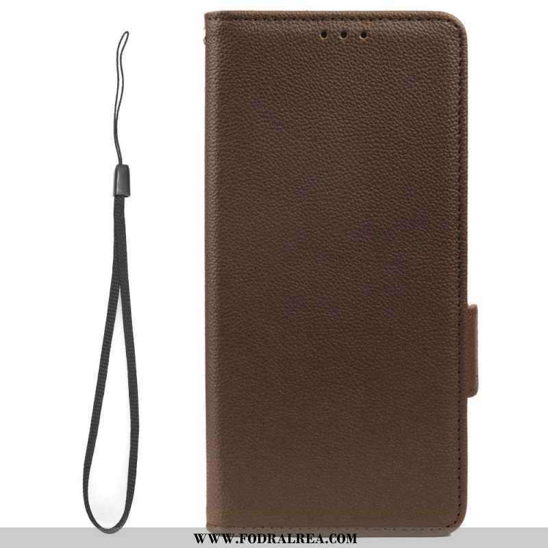 Folio-fodral Samsung Galaxy A14 / A14 5G Med Kedjar Strappy Litchi Läder Style