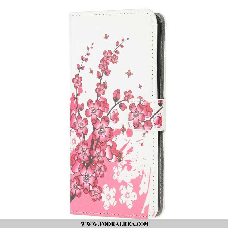 Folio-fodral Samsung Galaxy A52 4G / A52 5G / A52s 5G Tropiska Blommor