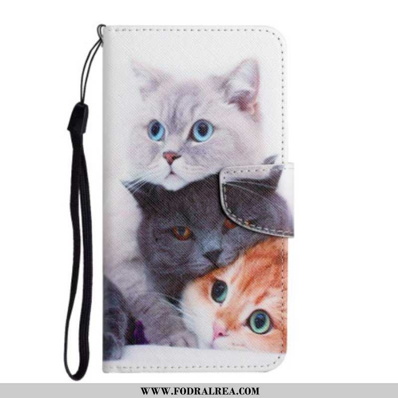 Folio-fodral Samsung Galaxy A54 5G Tales Of Cats With Lanyard