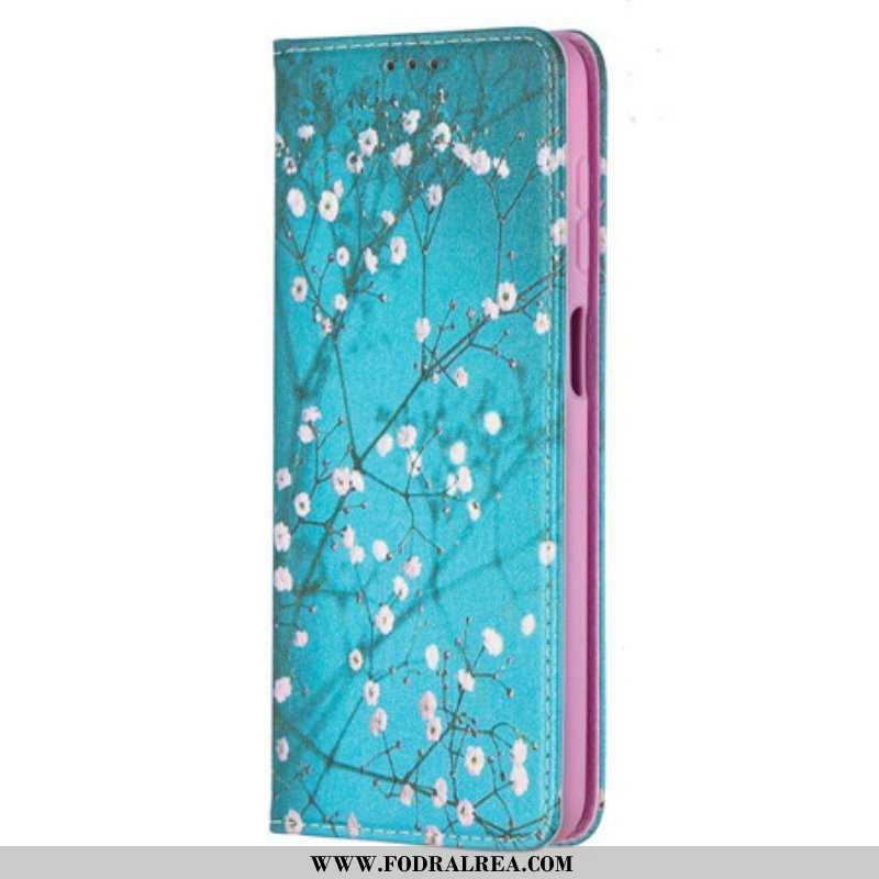 Folio-fodral Samsung Galaxy M12 / A12 Läderfodral Blommande Grenar