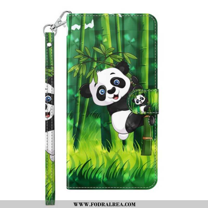 Folio-fodral Samsung Galaxy M12 / A12 Panda Och Bambu