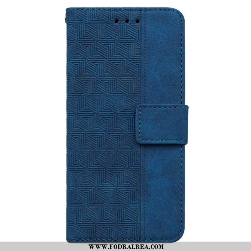 Folio-fodral Samsung Galaxy M13 Med Kedjar Strappy Mönster