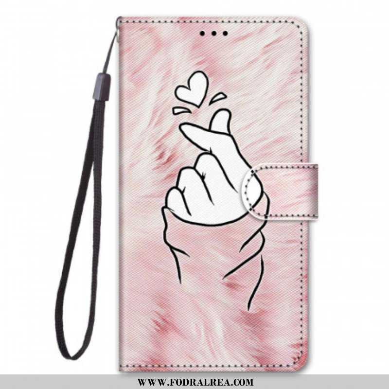 Folio-fodral Samsung Galaxy M53 5G Finger Hjärta