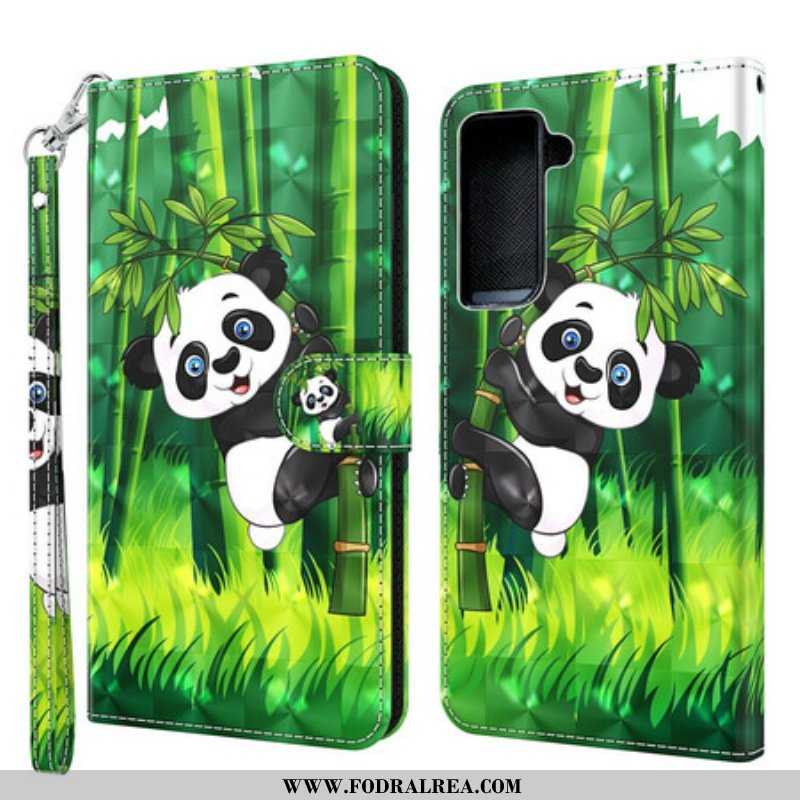 Folio-fodral Samsung Galaxy S21 5G Panda Och Bambu