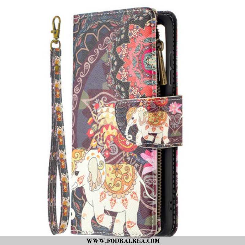 Folio-fodral Samsung Galaxy S21 FE Elephant Zip-ficka