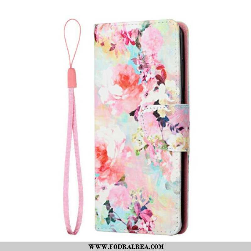 Folio-fodral Samsung Galaxy S21 FE Med Kedjar Vintage Strappy Floralies