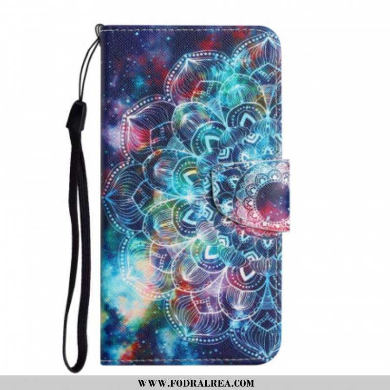 Folio-fodral Samsung Galaxy S22 Plus 5G Med Kedjar Flashy Half Mandala Strappy