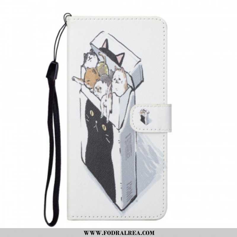 Folio-fodral Samsung Galaxy S22 Plus 5G Med Kedjar Leverans Thong Cats