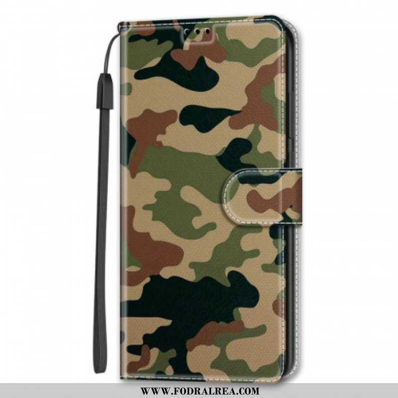 Folio-fodral Samsung Galaxy S22 Ultra 5G Militärt Kamouflage