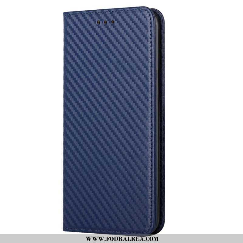 Folio-fodral Samsung Galaxy S23 5G Med Kedjar Läderfodral Strappy Carbon Fiber Style