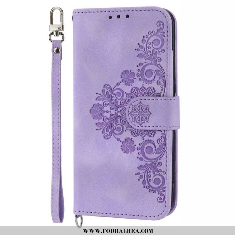 Folio-fodral Samsung Galaxy S23 5G Med Kedjar Strappy Lace Mandala