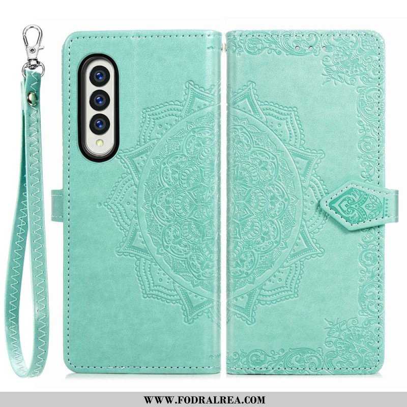 Folio-fodral Samsung Galaxy Z Fold 4 Med Kedjar Medeltida Strappy Mandala