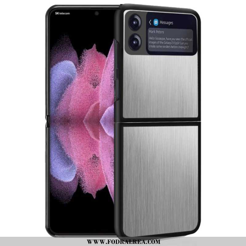 Folio-fodral Skal Samsung Galaxy Z Flip 3 5G Läderfodral Rostfritt Borstad