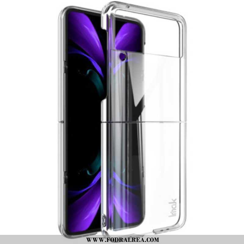 Folio-fodral Skal Samsung Galaxy Z Flip 4 Läderfodral Imak Transparent