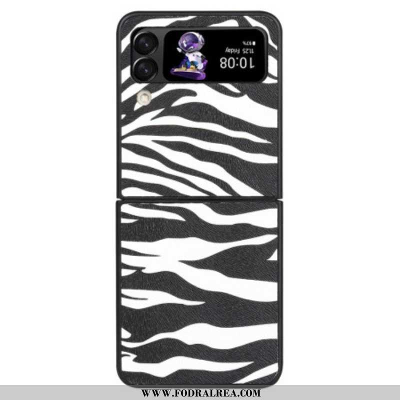 Folio-fodral Skal Samsung Galaxy Z Flip 4 Läderfodral Zebra