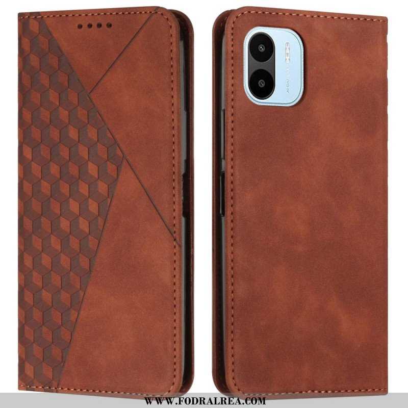 Folio-fodral Xiaomi Redmi A1 Läderfodral Cubic Style Skin-touch