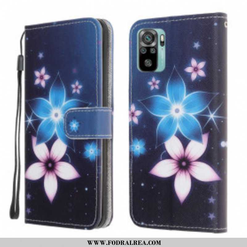 Folio-fodral Xiaomi Redmi Note 10 / 10S Med Kedjar Lunar Strap Blommor