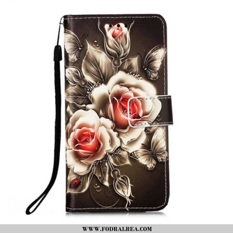 Folio-fodral iPhone 13 Mini Gyllene Rosor