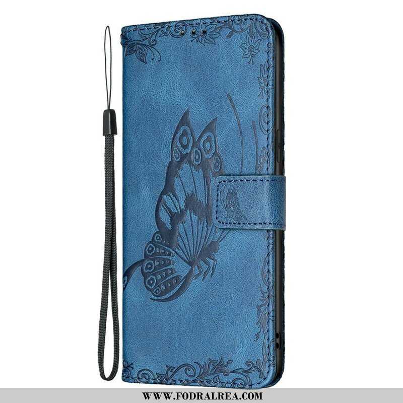 Folio-fodral iPhone 13 Pro Med Kedjar Barock Strappy Butterfly