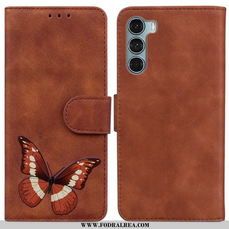 Läderfodral Moto G200 5G Skin-touch Butterfly