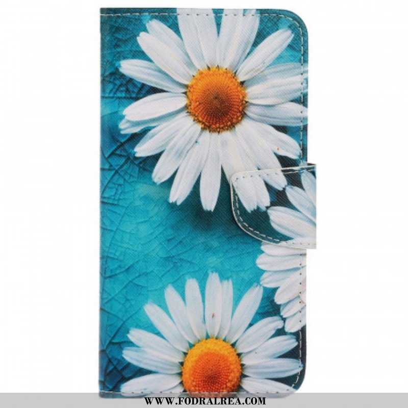 Läderfodral Samsung Galaxy A13 Med Kedjar Thong Daisies