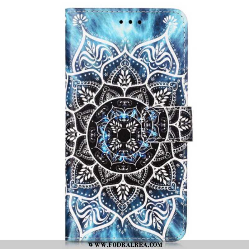 Läderfodral Samsung Galaxy A54 5G Med Kedjar Strappy Mandala