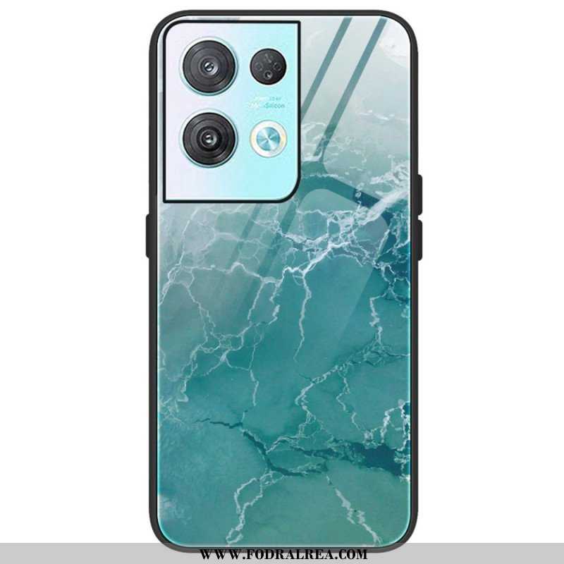 Mobilskal Oppo Reno 8 Pro Marmorfärger Härdat Glas