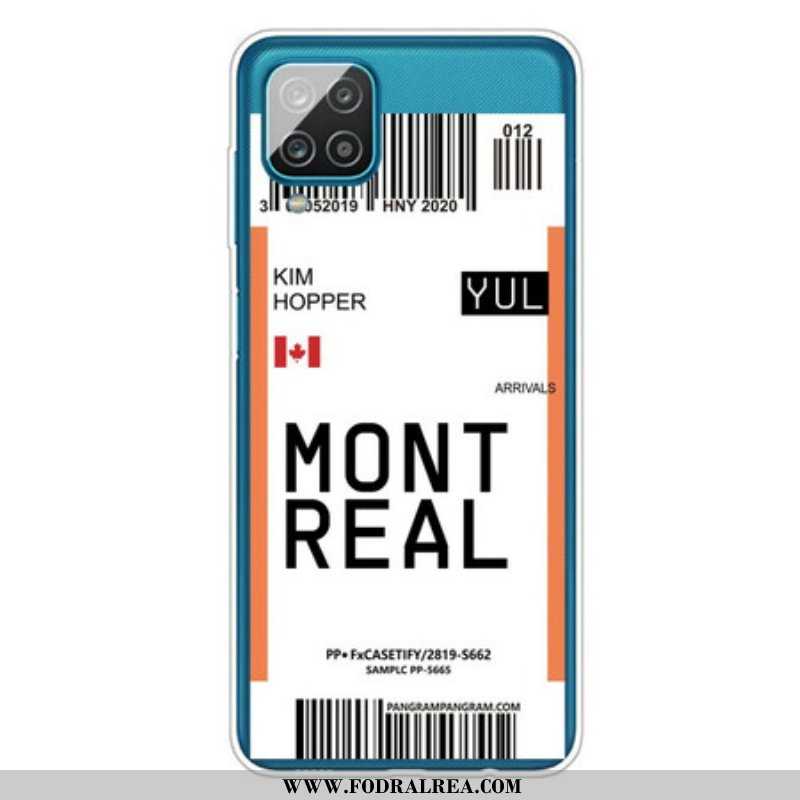 Mobilskal Samsung Galaxy M12 / A12 Boardingkort Till Montreal