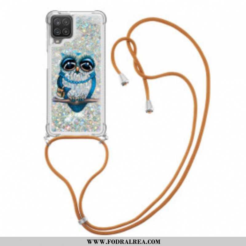 Mobilskal Samsung Galaxy M12 / A12 Med Snodd Paljett Dragsko Miss Owl