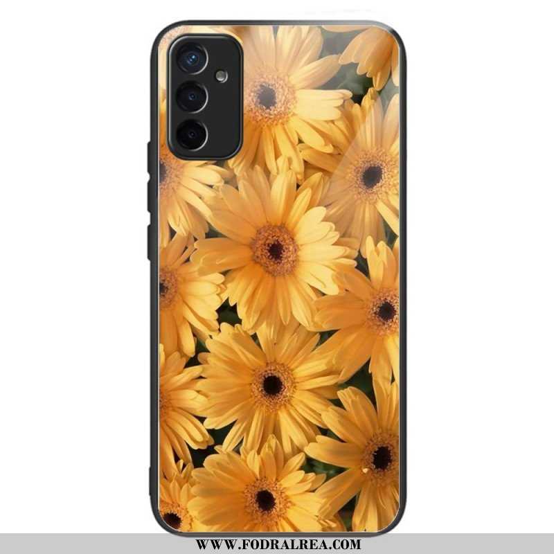 Mobilskal Samsung Galaxy M13 Solblommor Härdat Glas