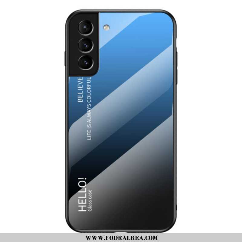 Mobilskal Samsung Galaxy S22 5G Härdat Glas Hej