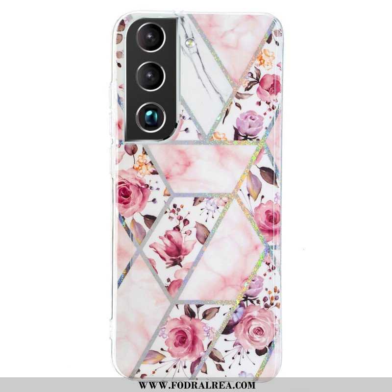 Mobilskal Samsung Galaxy S22 5G Marmorerade Blommor