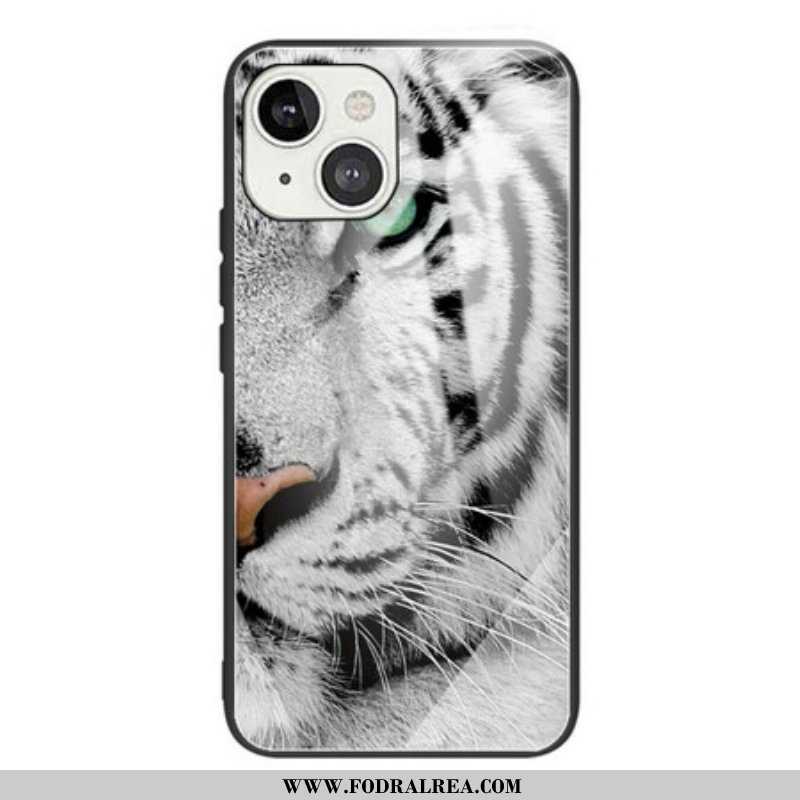 Mobilskal iPhone 13 Mini Tiger Härdat Glas