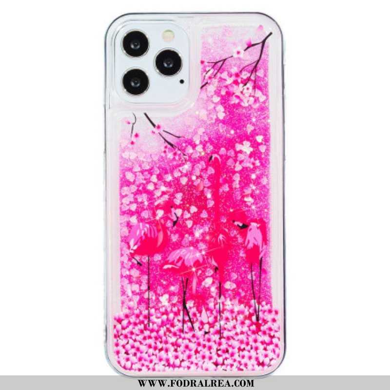 Mobilskal iPhone 15 Pro Flamingo Glitter