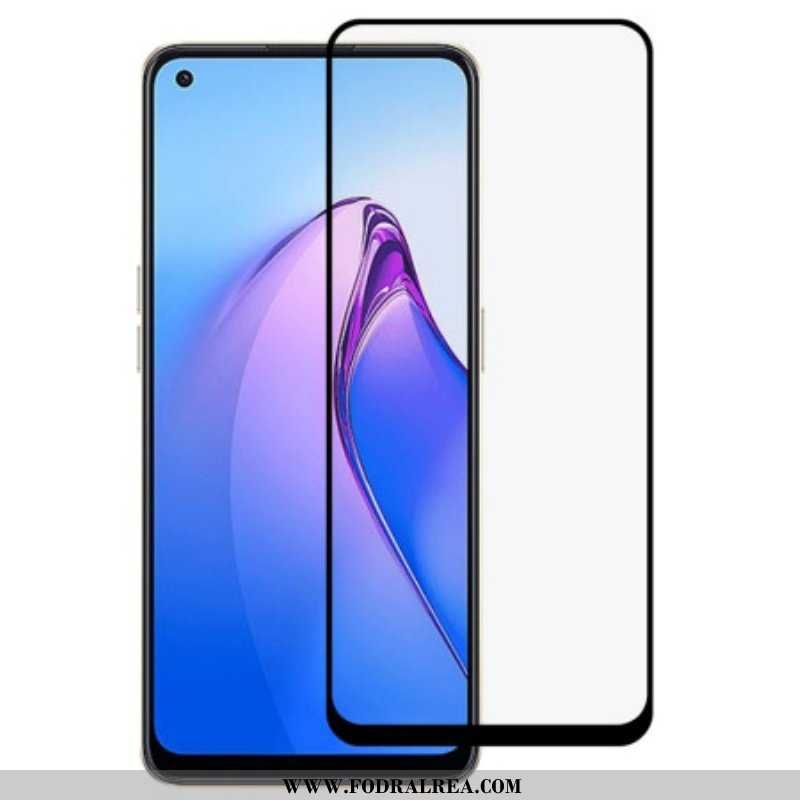 Oppo Reno 8 Skärmskydd I Härdat Glas Svarta Kanter