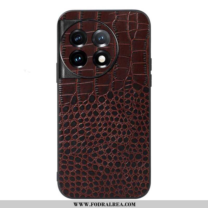 Skal OnePlus 11 5G Äkta Crocodile Texture Läder