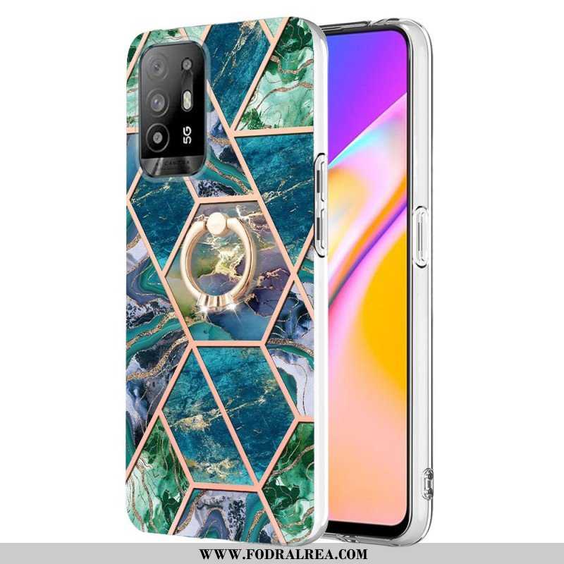 Skal Oppo A94 5G Geometrisk Marmor Med Ring