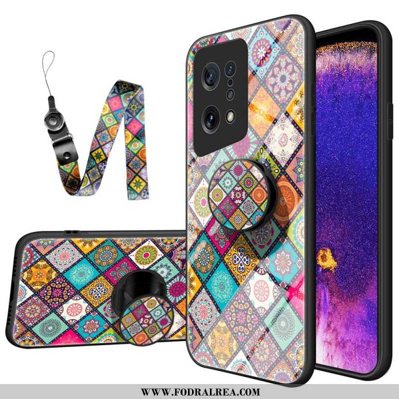 Skal Oppo Find X5 Patchwork Magnetisk Hållare