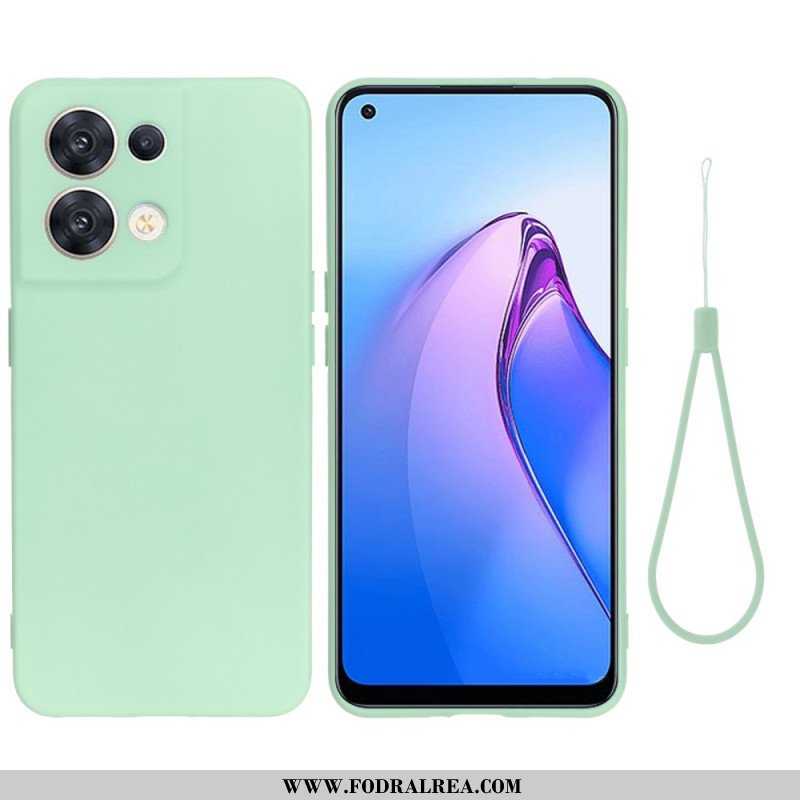 Skal Oppo Reno 8 Med Kedjar Strappy Flytande Silikon