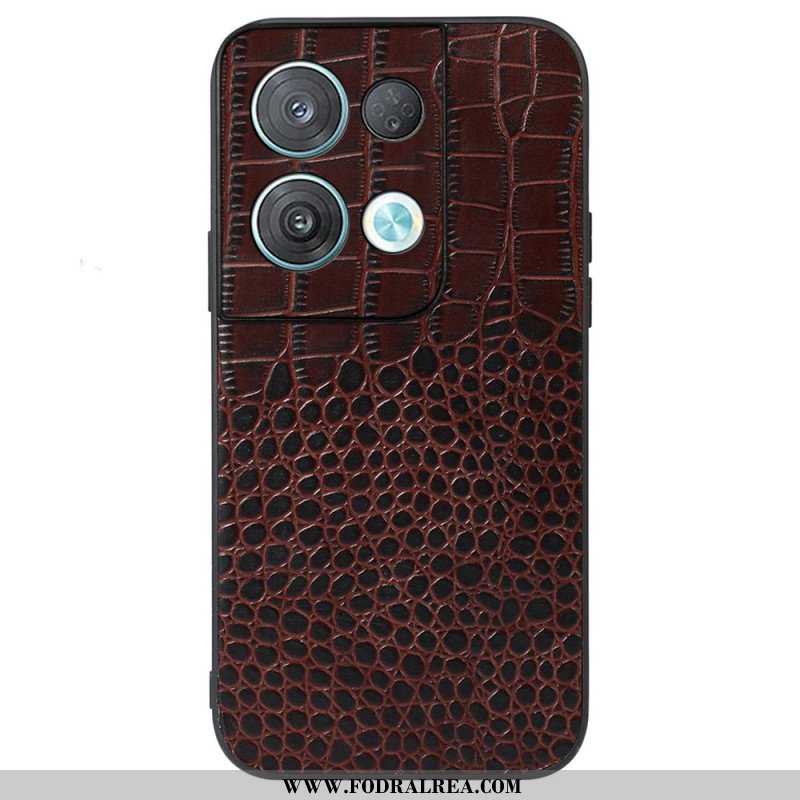 Skal Oppo Reno 8 Äkta Crocodile Texture Läder