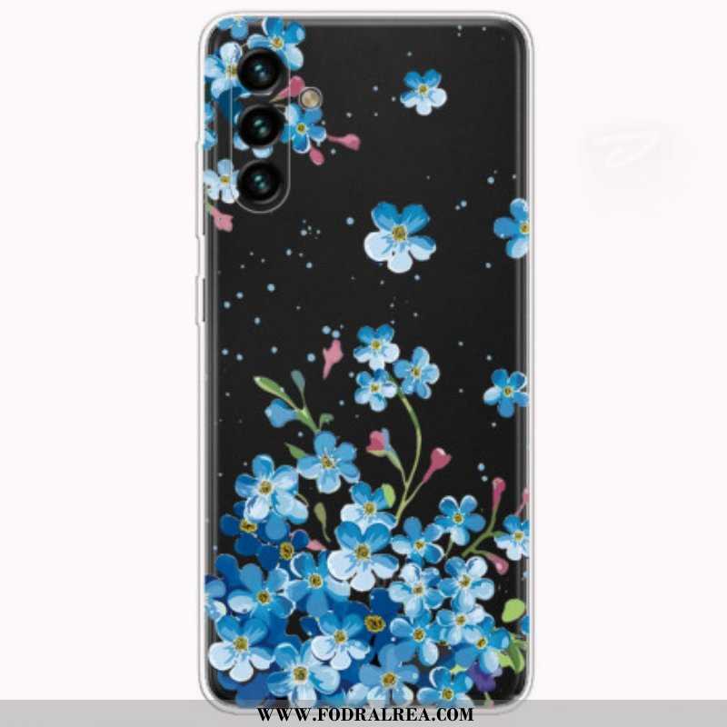 Skal Samsung Galaxy A13 5G / A04s Blå Blommor