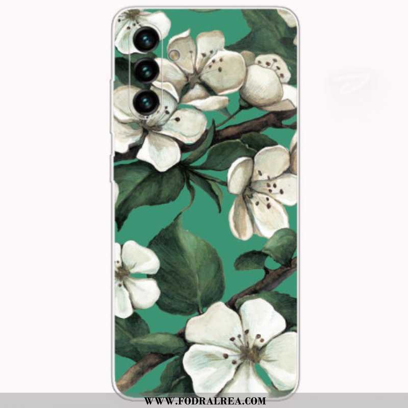 Skal Samsung Galaxy A13 5G / A04s Målade Vita Blommor