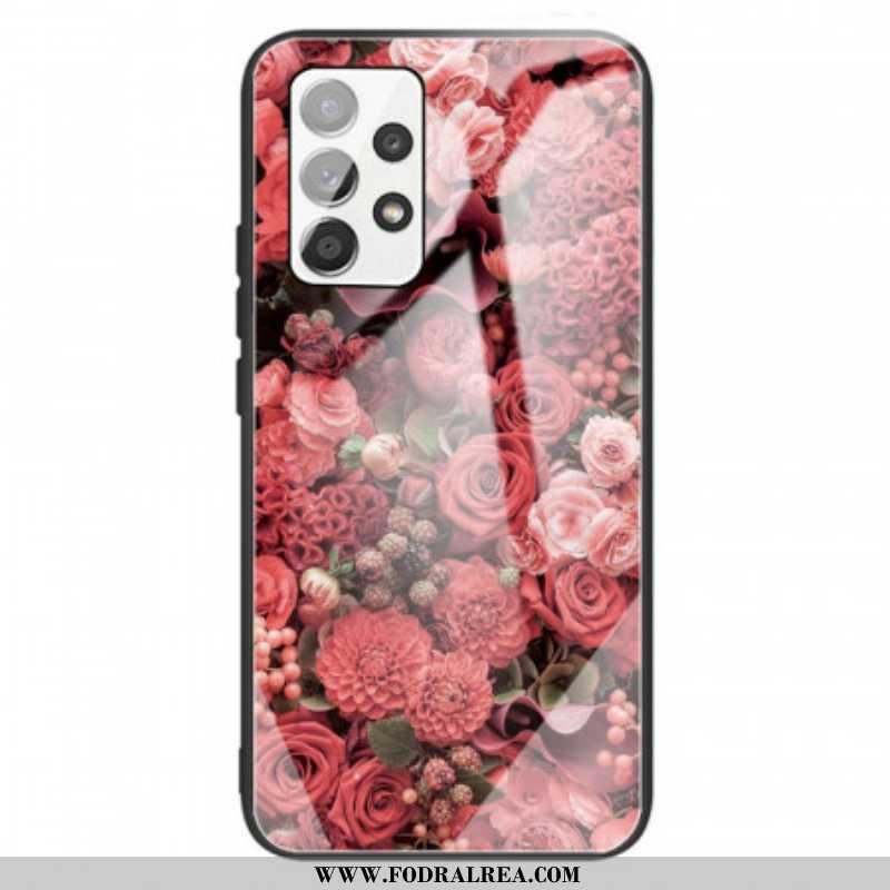 Skal Samsung Galaxy A13 Rosa Blommor Härdat Glas