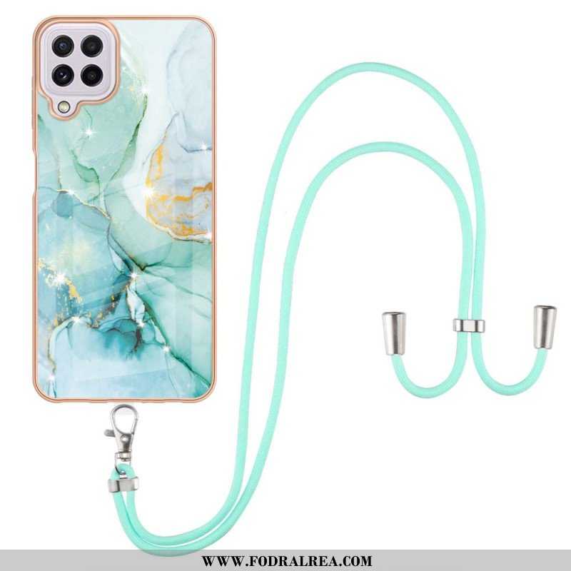 Skal Samsung Galaxy M32 Med Snodd Cord Marble Design