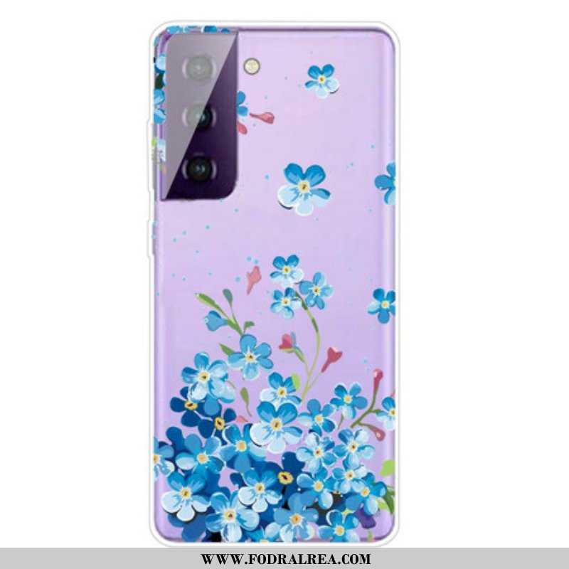 Skal Samsung Galaxy S21 5G Blå Blommor